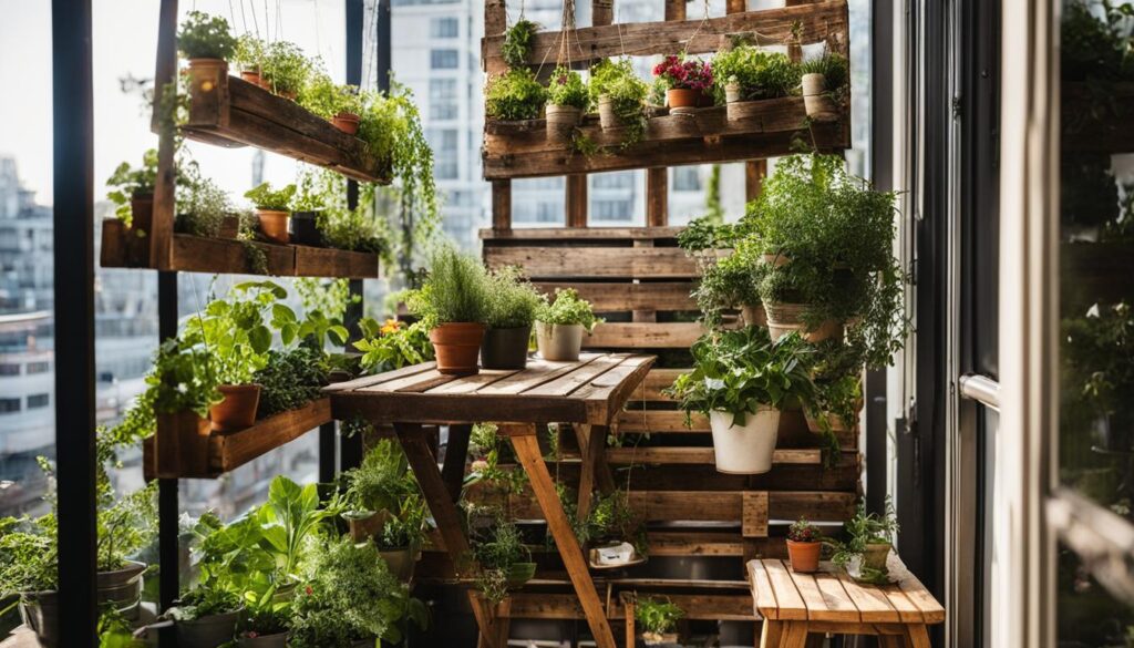 Repurposed balcony garden