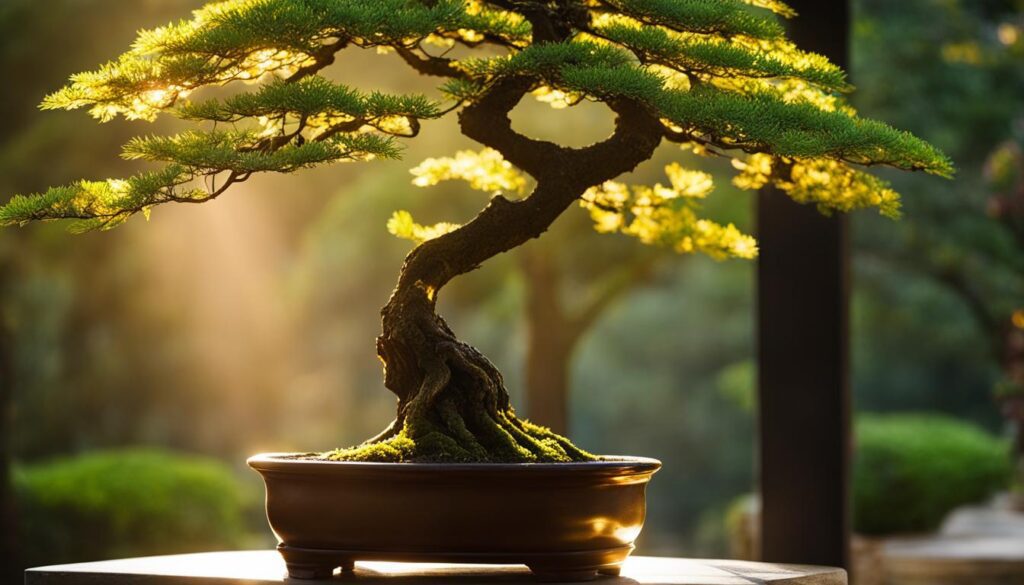 bonsai trees sunlight