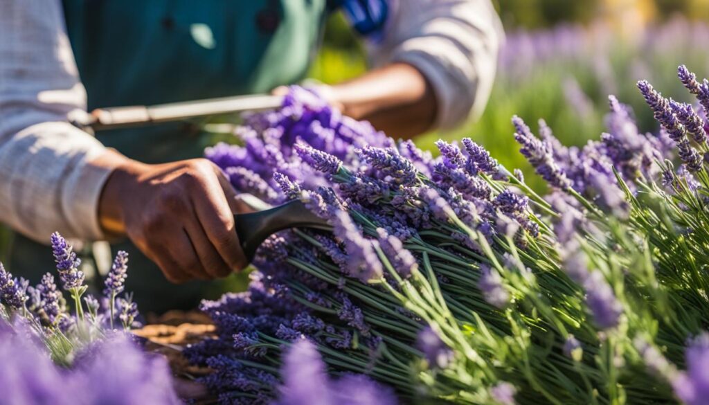 harvesting lavender