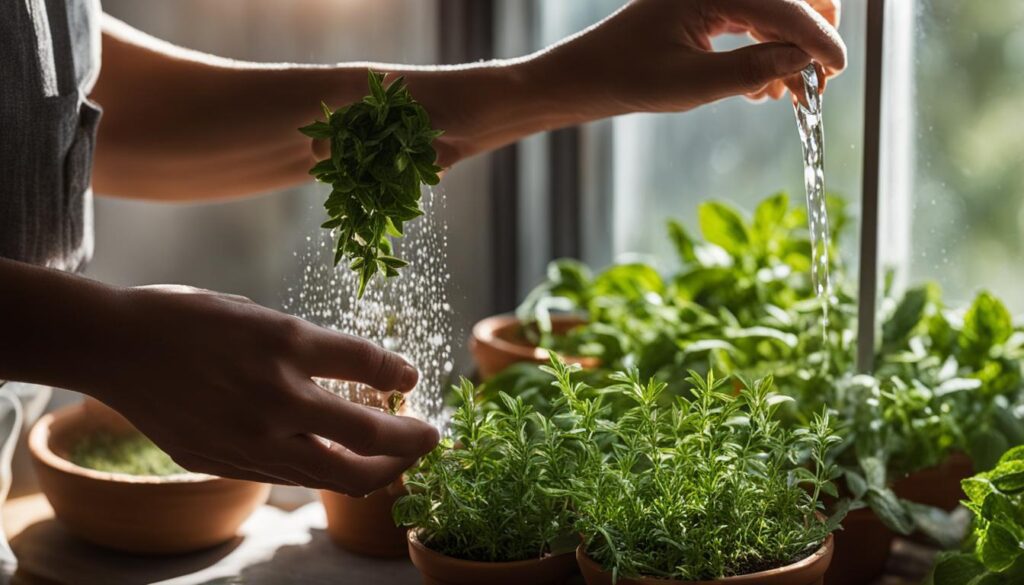 how to water indoor herbs