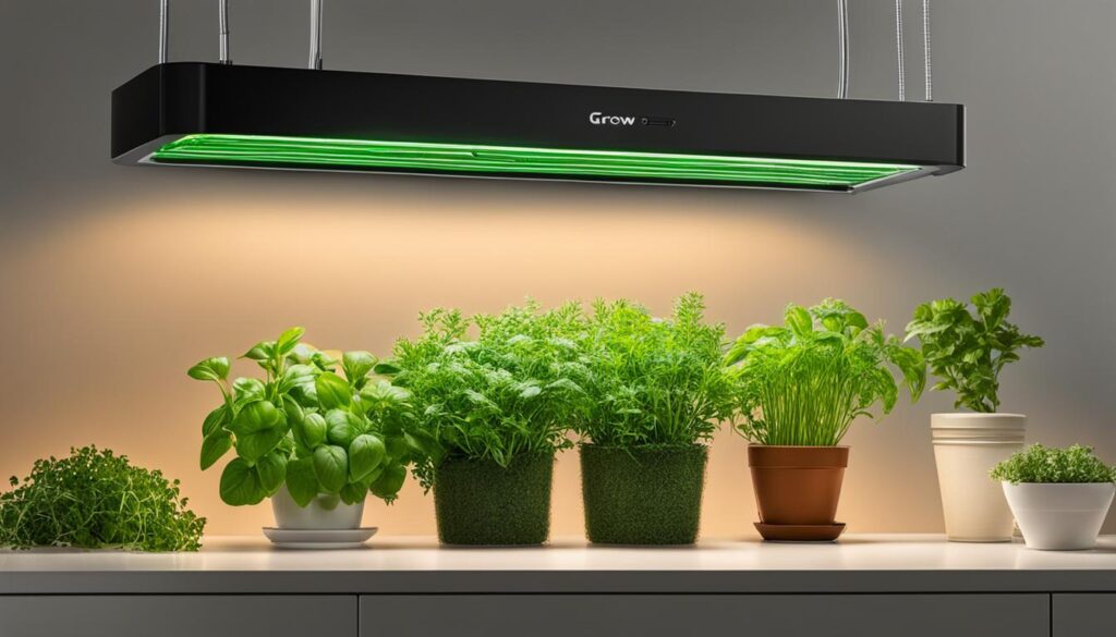 indoor herb garden grow lights