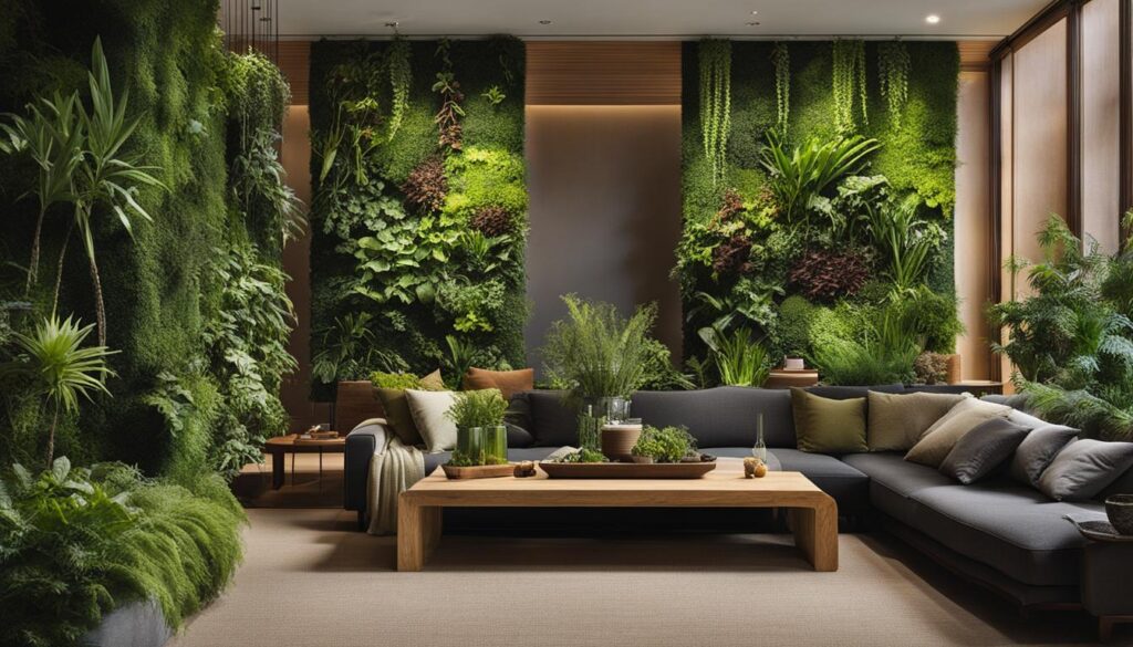 natural materials vertical garden