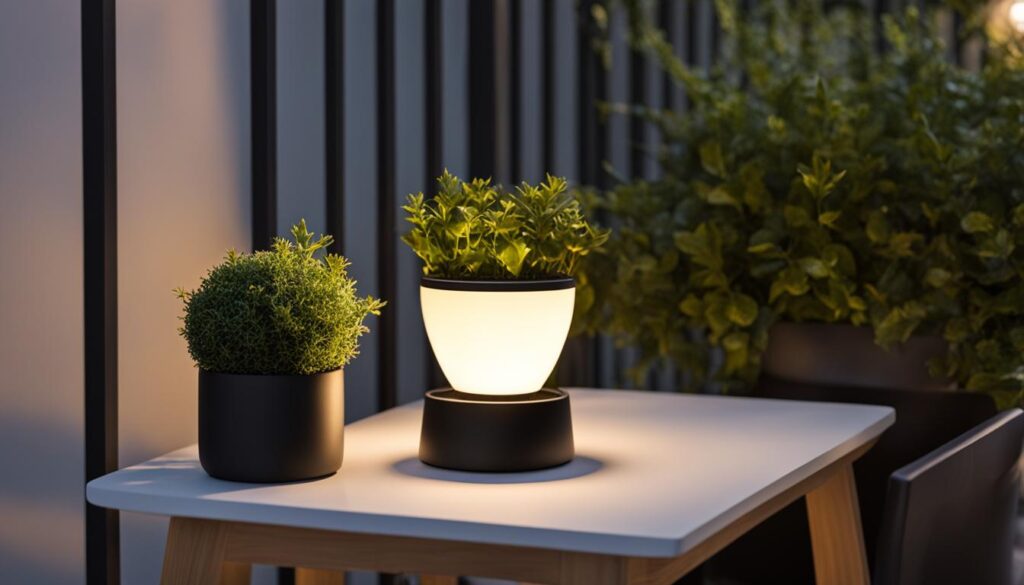 solar-powered LED table lamp