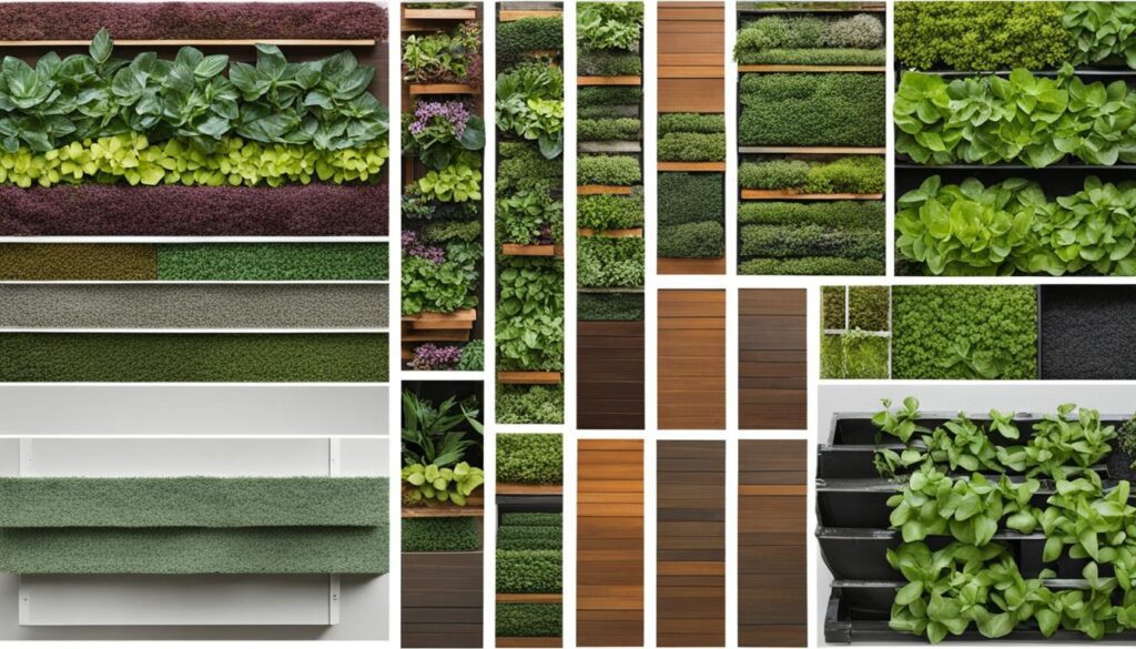 vertical garden materials