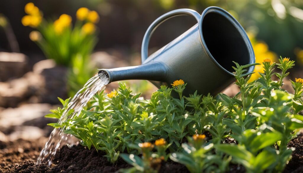 watering native plants