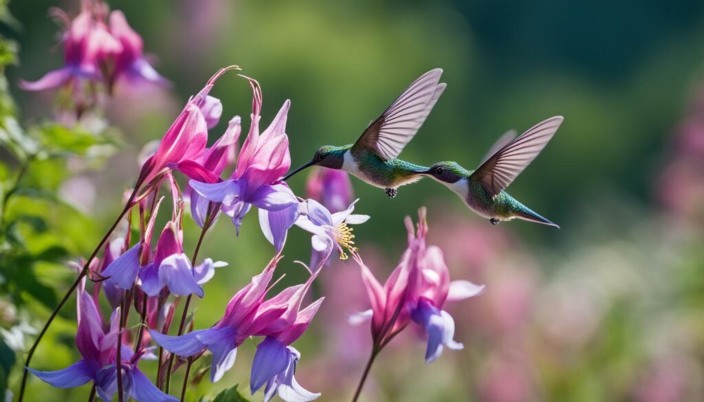 Columbines attracting hummingbirds