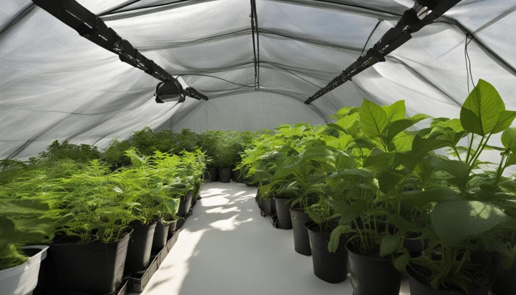 Exhaust fans in a grow tent