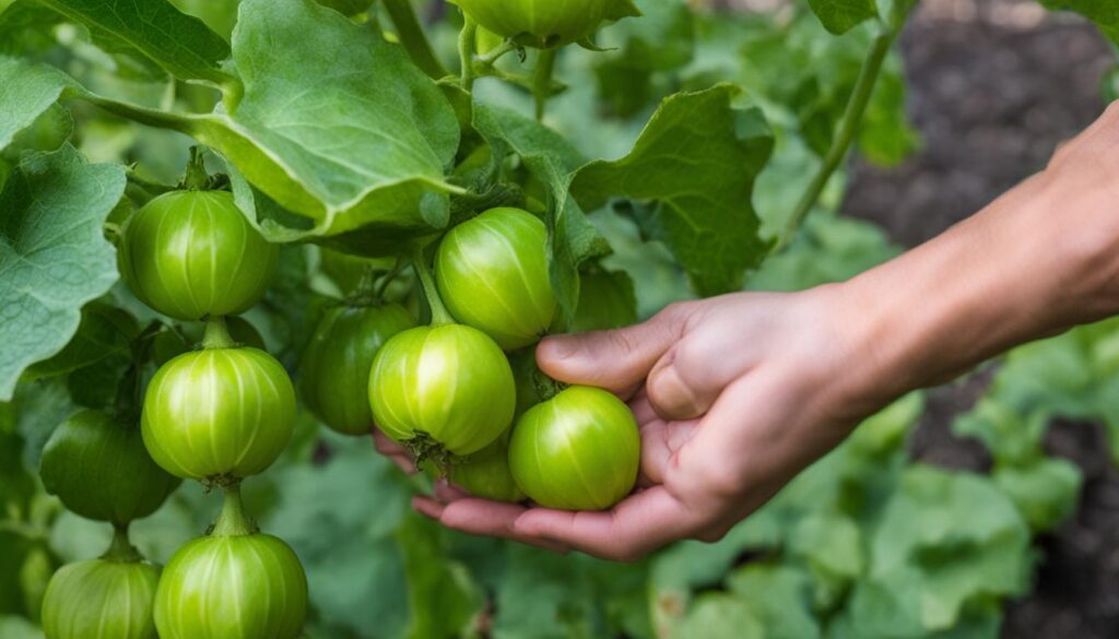 Harvesting Tomatillos