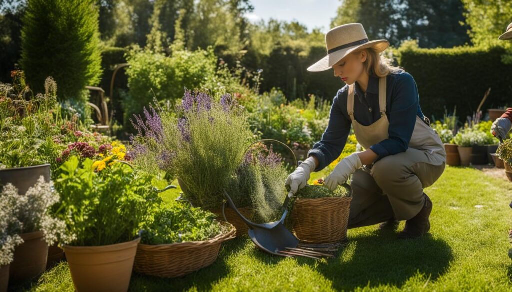 Harvesting herbs