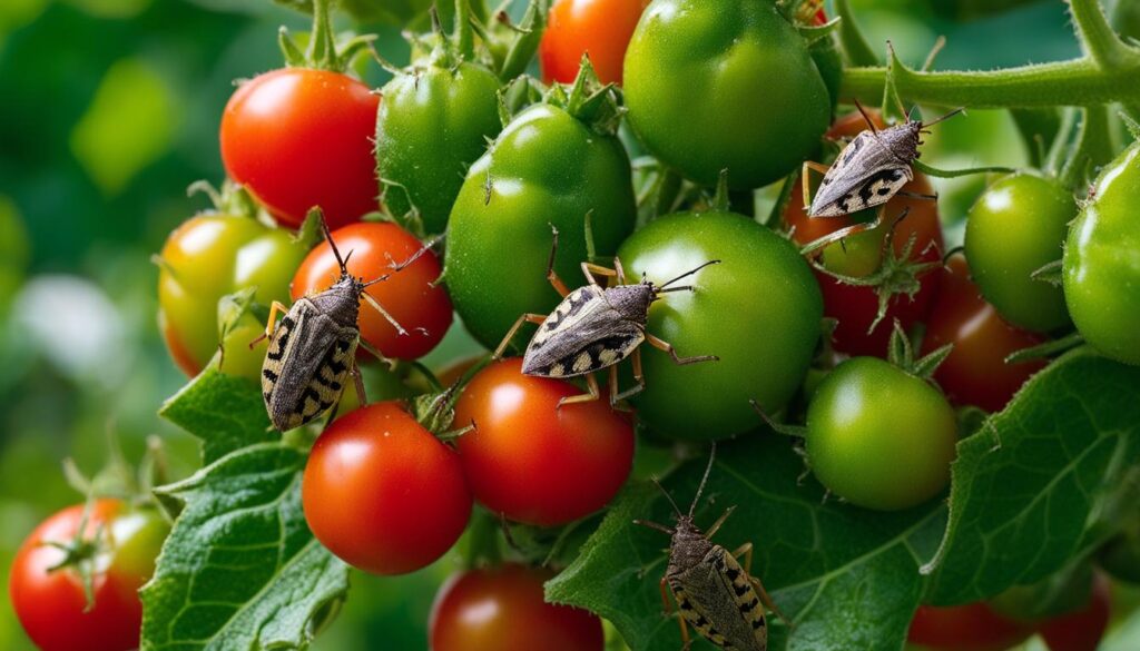 Stink Bugs on Tomato Plants