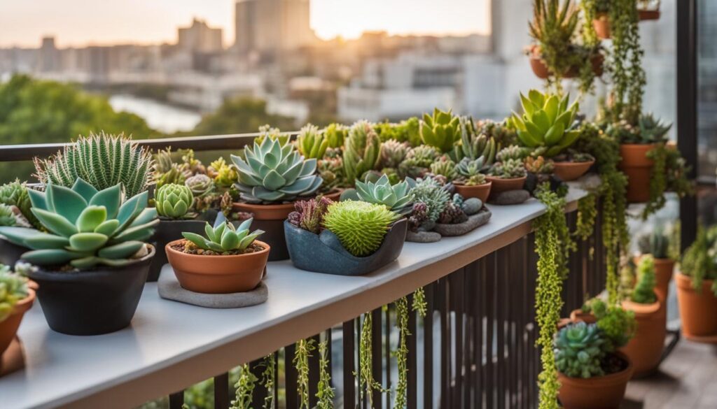 Succulents on a balcony