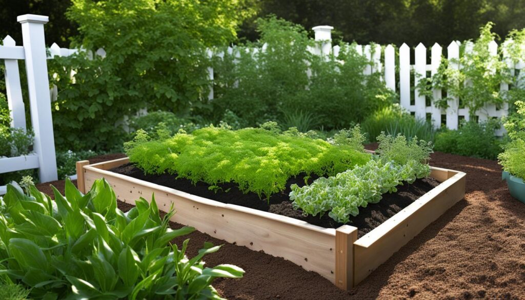 care raised garden bed herbs