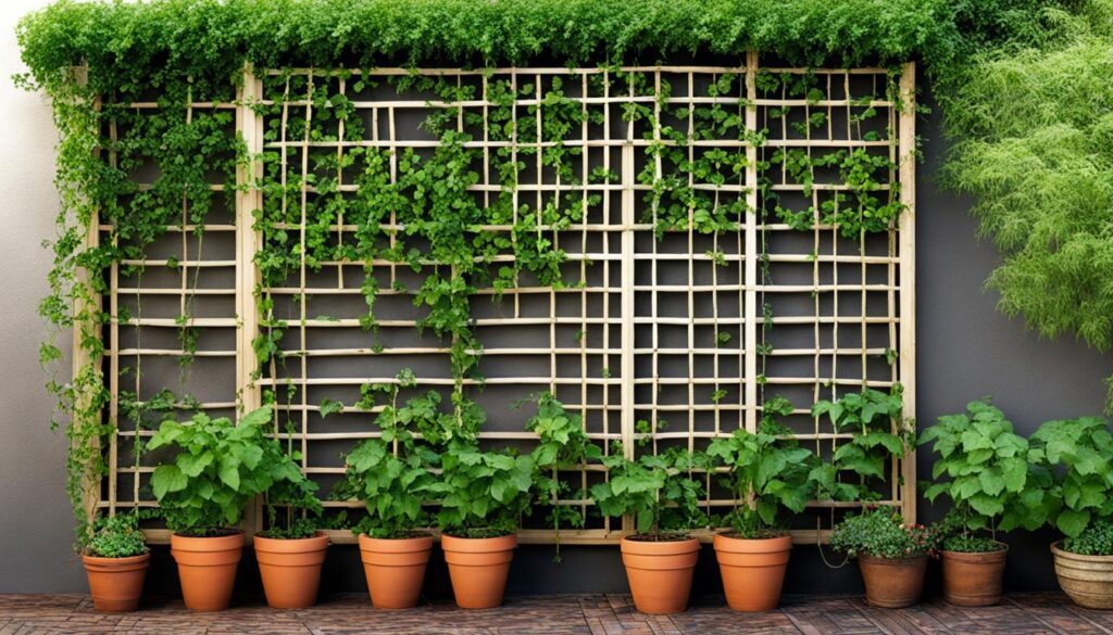 dense vines on a trellis