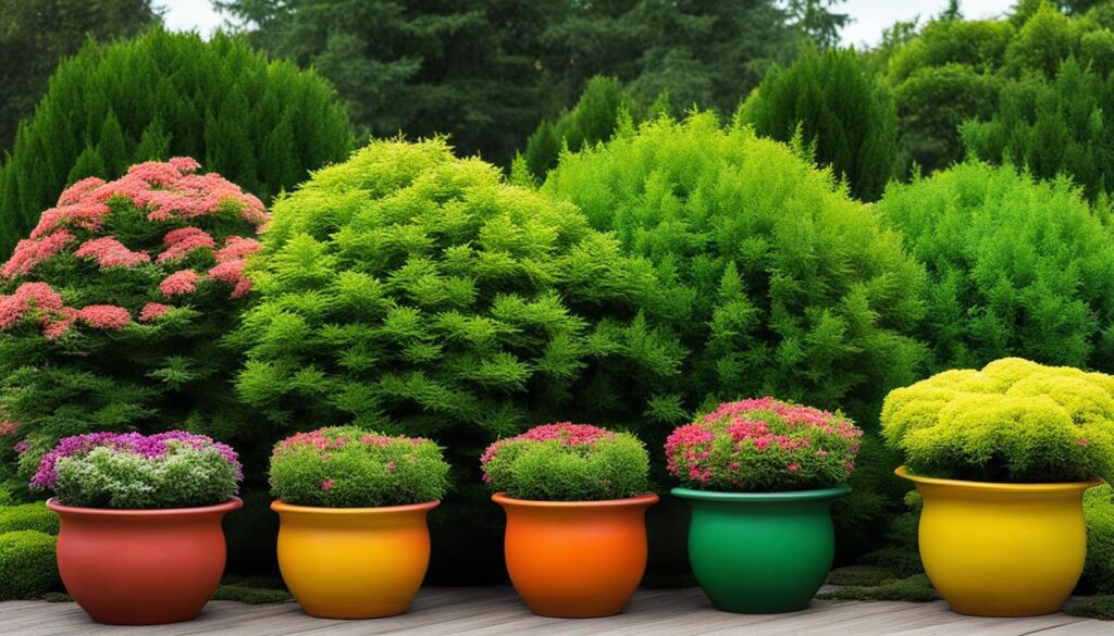 evergreen shrubs for containers