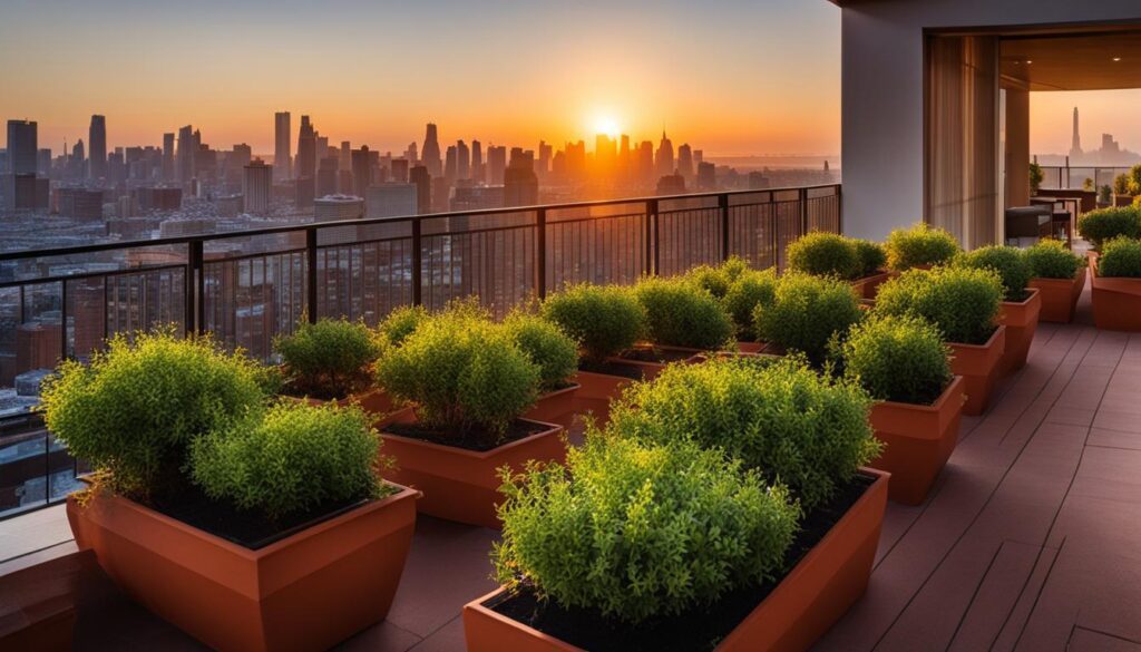 shrubs in containers