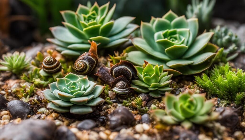snails and succulents
