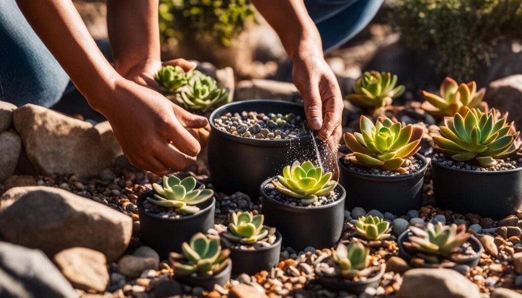 Watering succulent babies and small pots