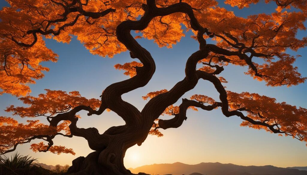 bonsai tree in autumn