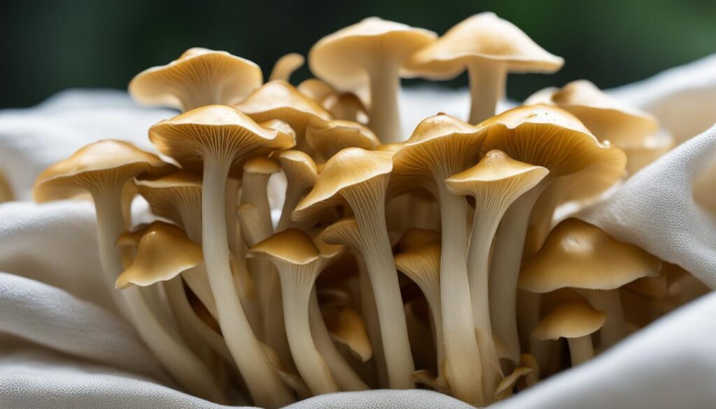 clean golden oyster mushrooms