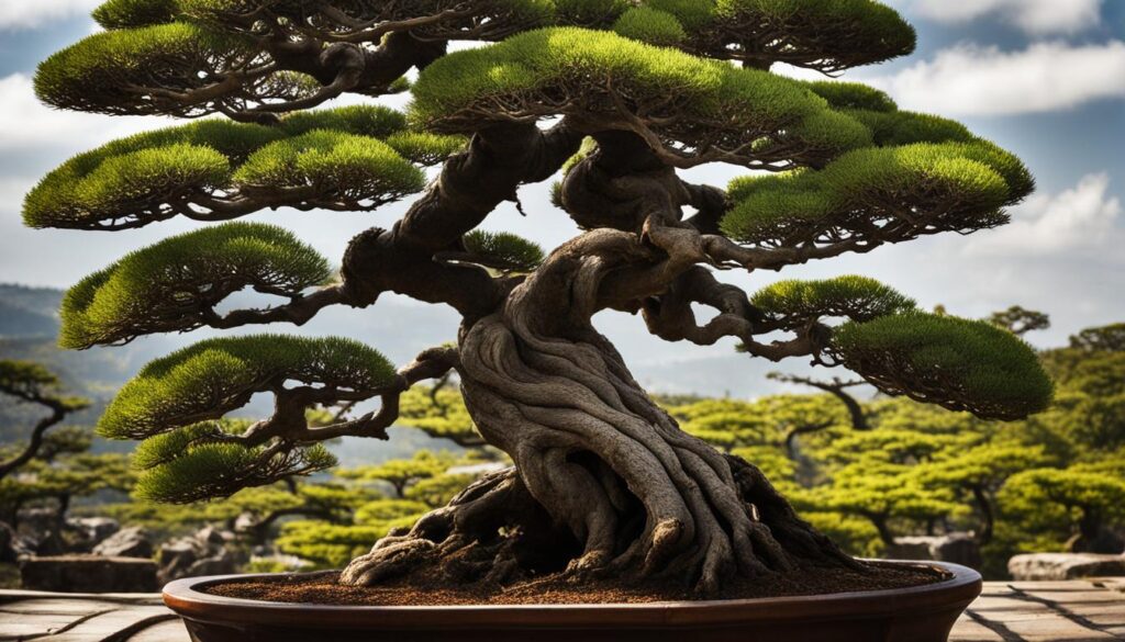 defoliated bonsai tree