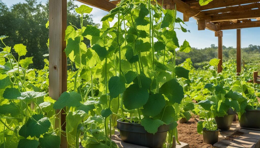 growing cucumbers in containers, Texas