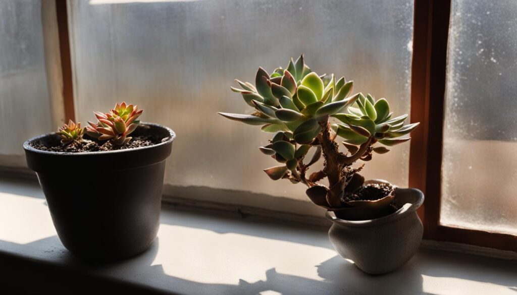 lack of sunlight in succulents