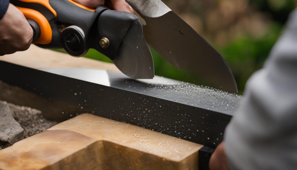 sharpen garden tool blades