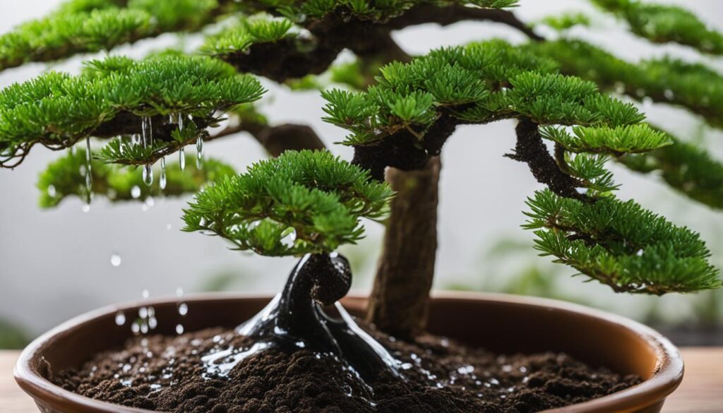 watering bonsai