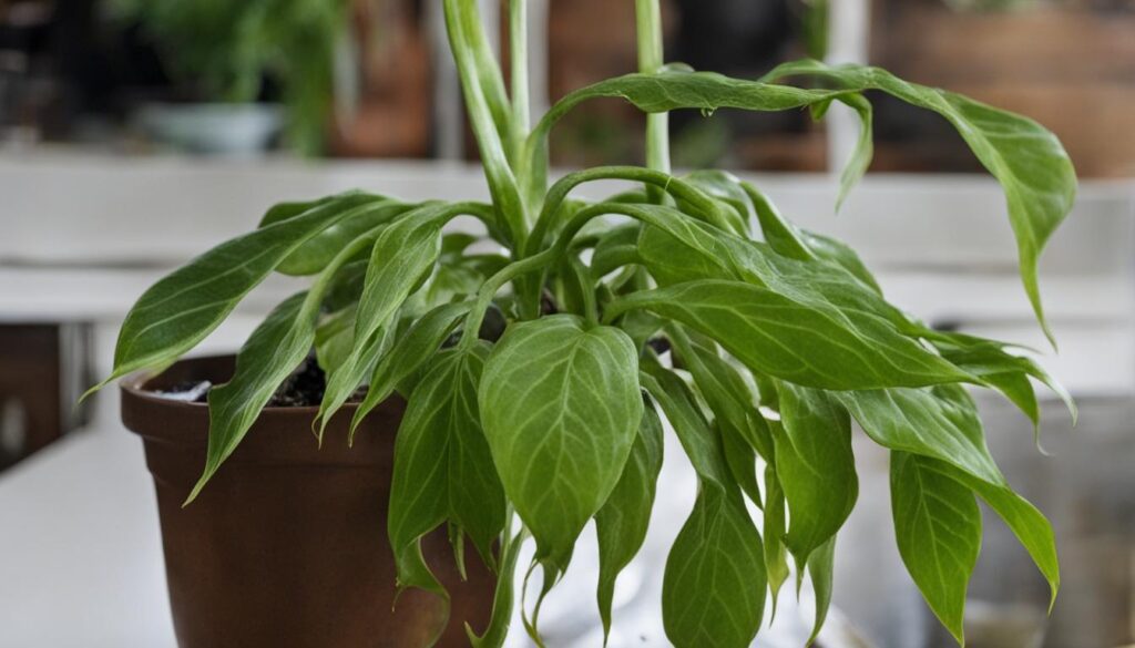 wilting leaves as a sign of repotting need