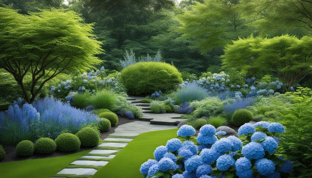 blue garden design