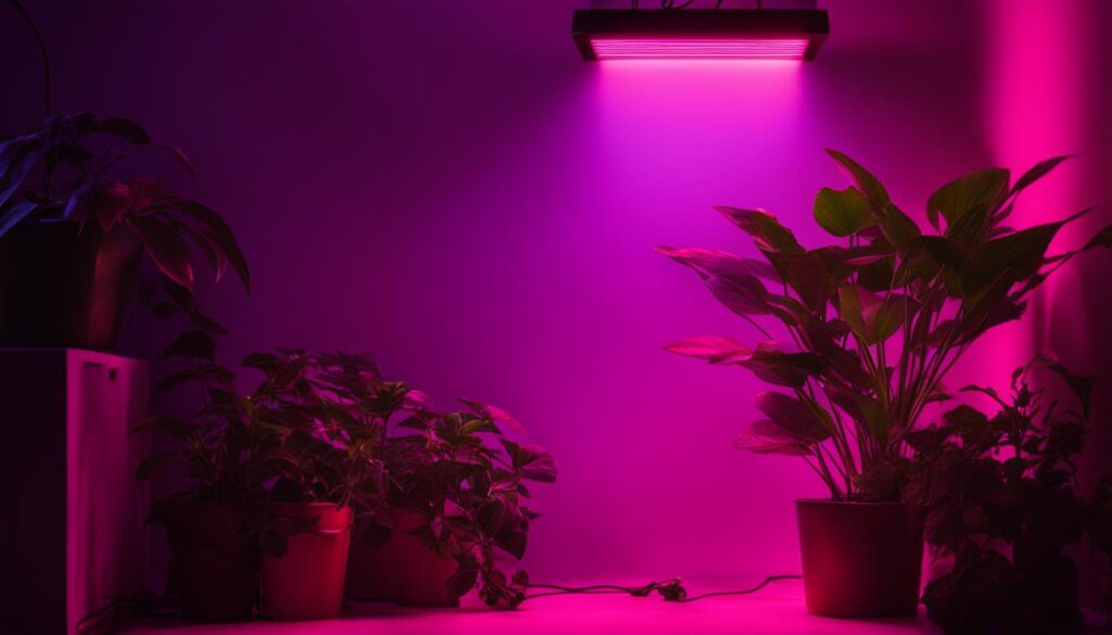 growing plants in an unlit room