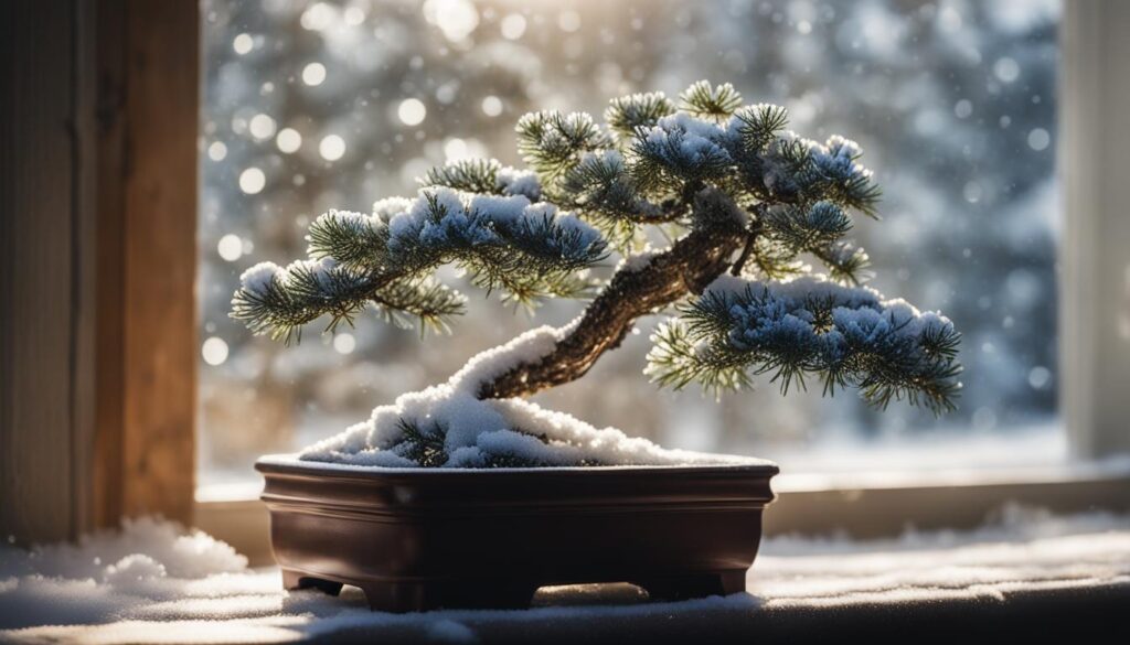 indoor juniper bonsai and winter dormancy image