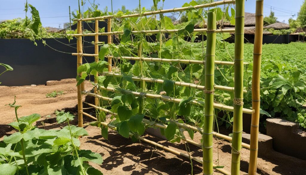 sturdy trellises for small-space watermelon growing