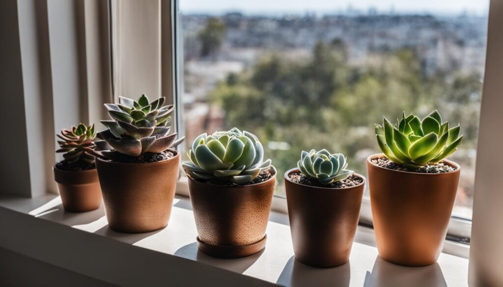 watering succulents in different environments