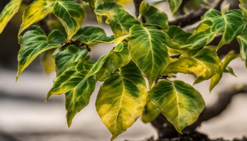 yellowing bonsai leaves