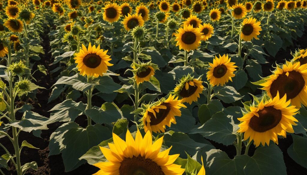 cutting garden sunflowers