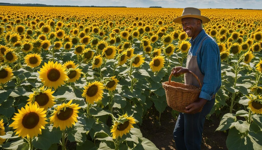 successful sunflower harvest in Michigan