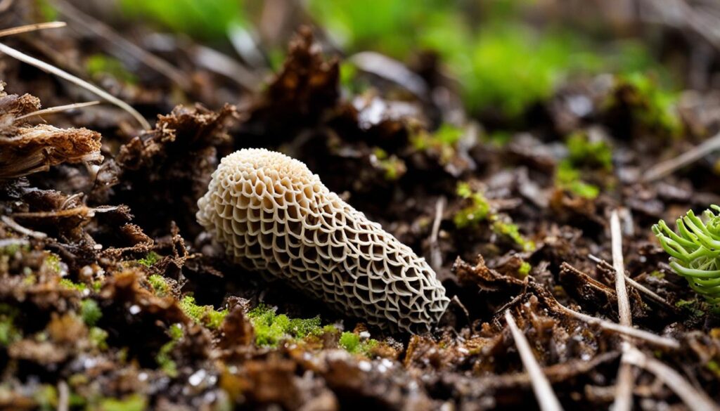 Morel mushroom growth