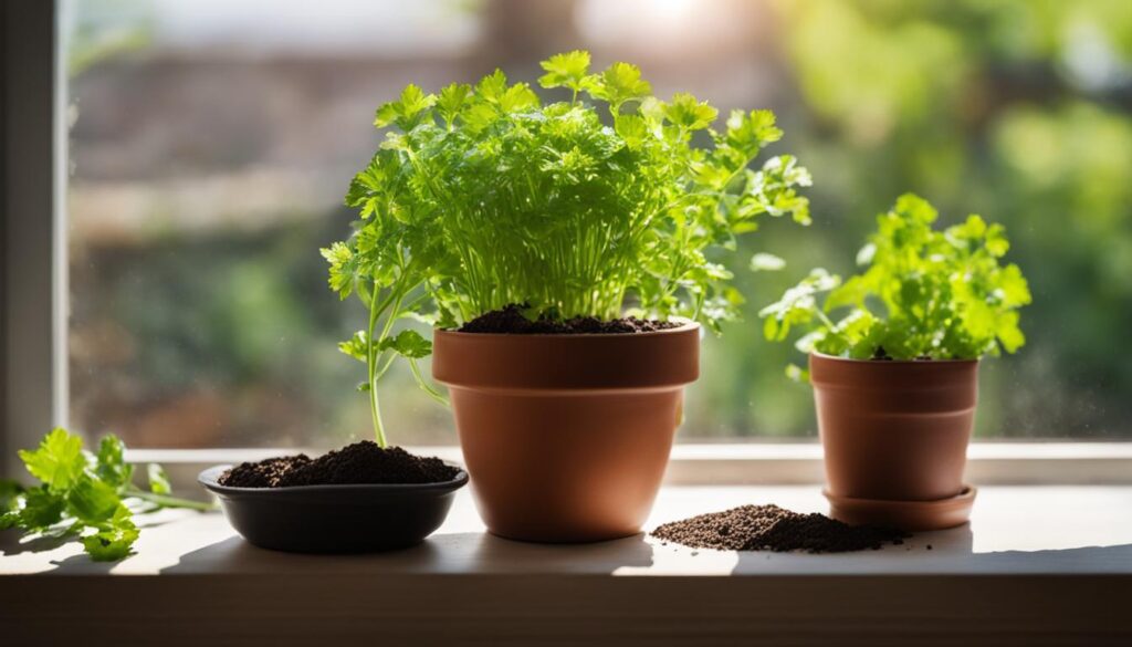 grow cilantro in pots