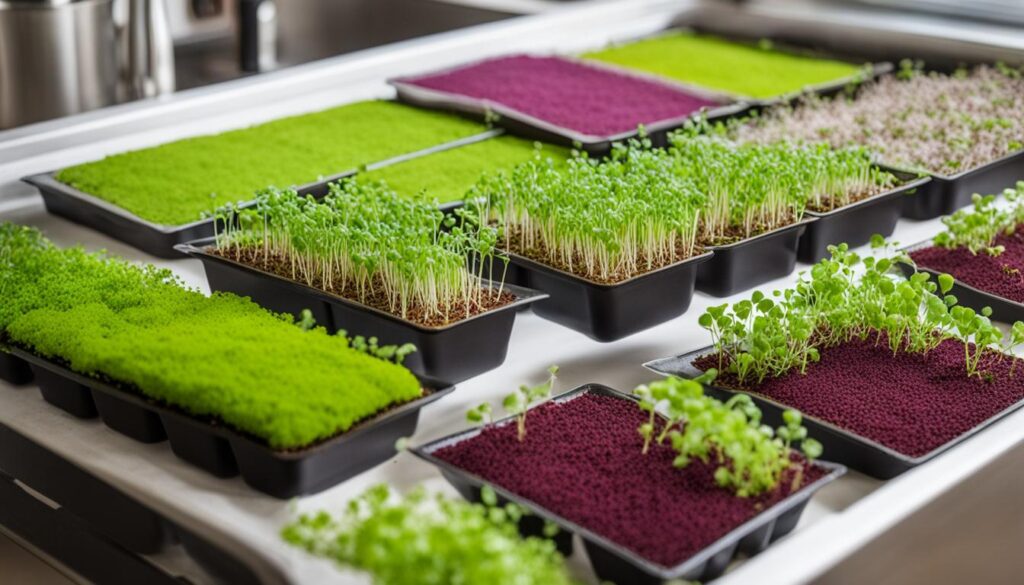 growing microgreens on paper towels