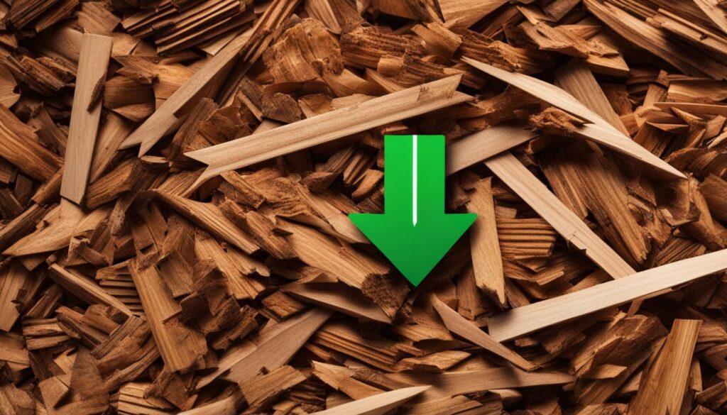 wood chip size