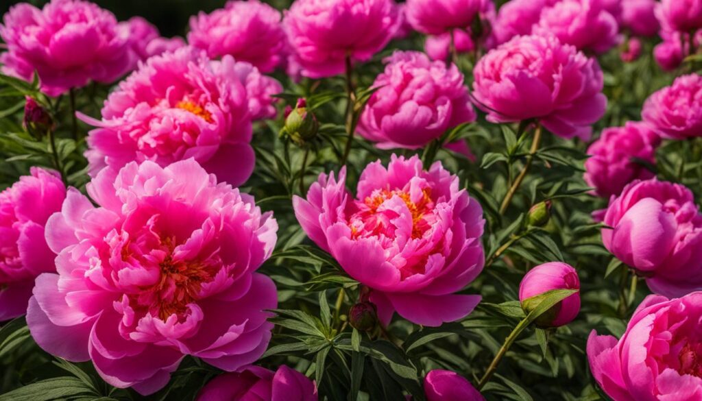 peonies in bloom