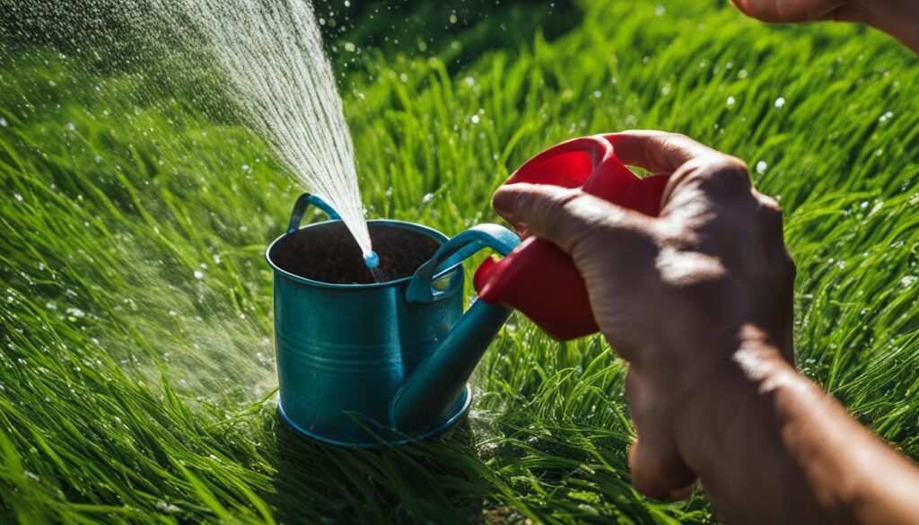 watering newly planted grass seed in Texas