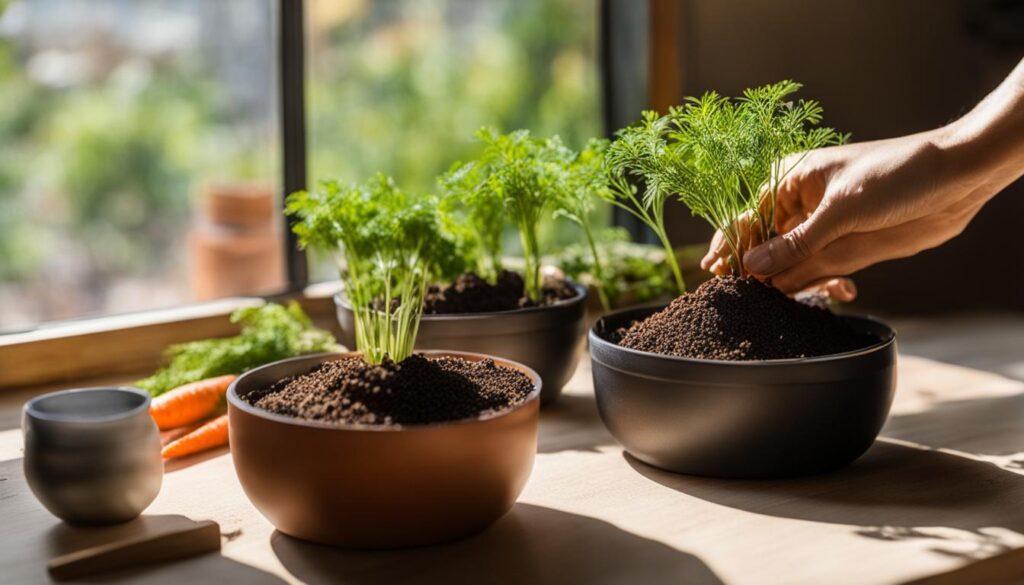 sowing carrot seeds indoors